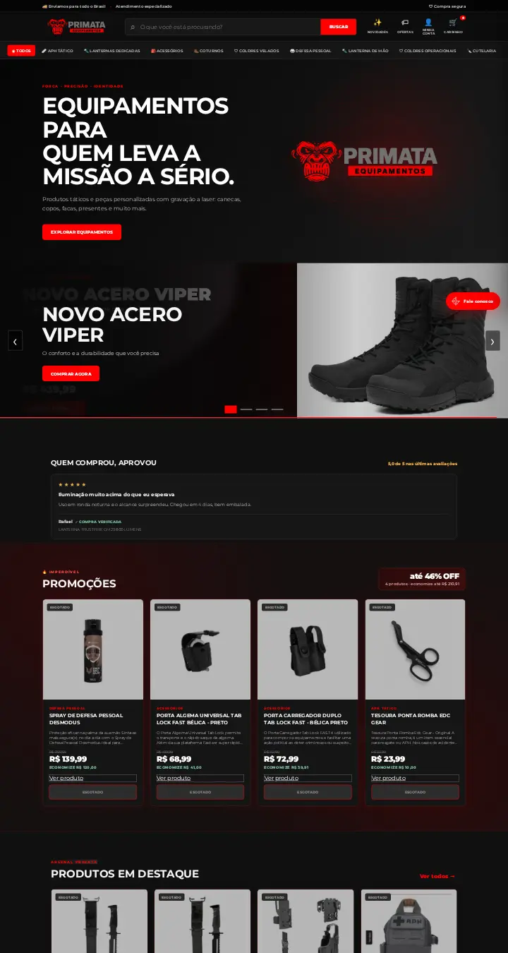 Página de Primata Equipamentos